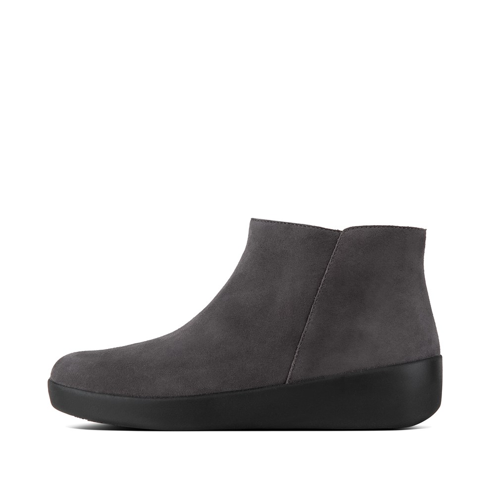 Fitflop Womens Boots Dark Grey - Sumi Suede Ankle - RA4386027